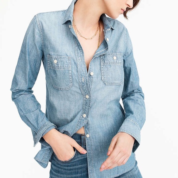 J. Crew Tops - J. Crew The Perfect Shirt in Chambray